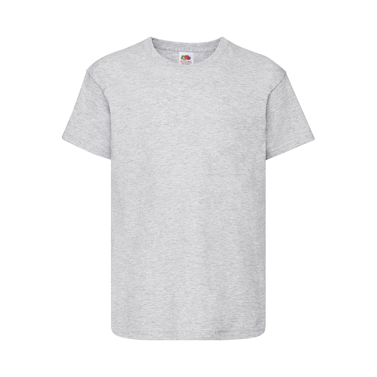 Branded Kids' Soft Cotton Crew Neck T-Shirt in Heather Grey