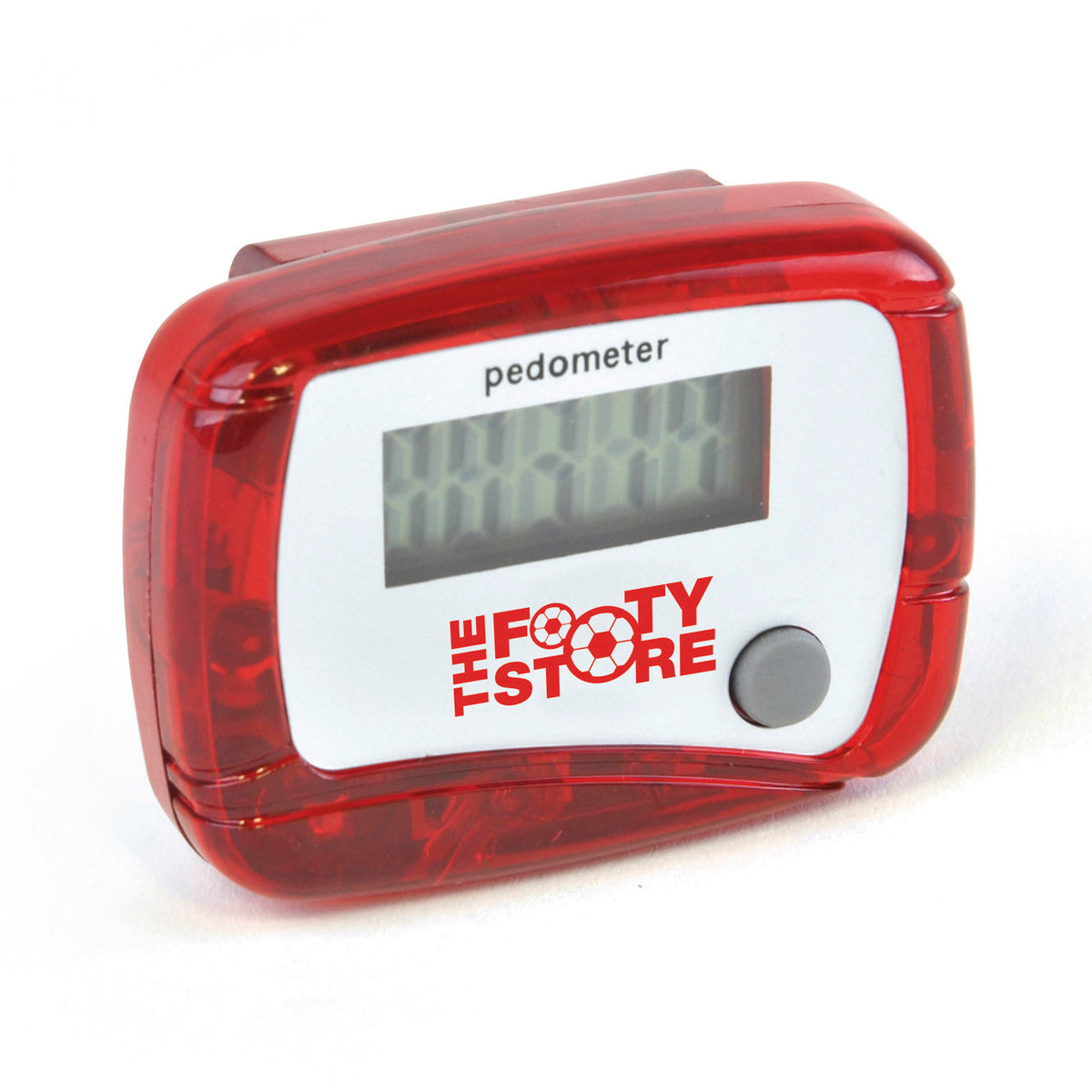 Branded Plastic Step Counter Pedometer in Red