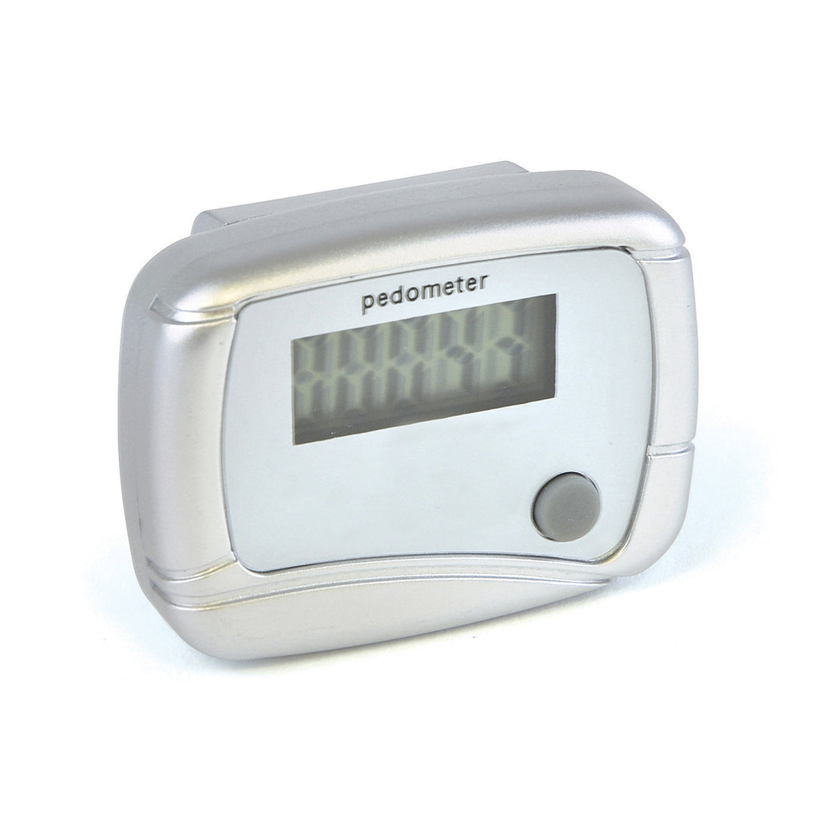 Branded Plastic Step Counter Pedometer in Silver
