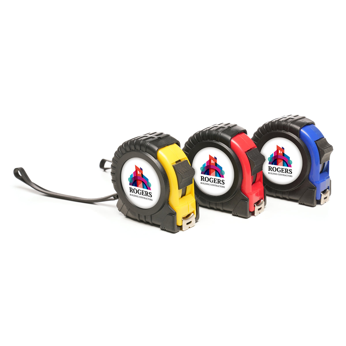 Branded 5m Tape Measure with Belt Clip and Lock Button
