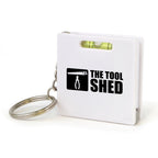 Branded Keyring Tape Measure with Spirit Level in White