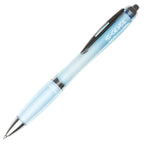 Branded Recycled PET Push Ball Pen with Metal Clip in LIGHT BLUE