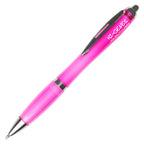 Branded Recycled PET Push Ball Pen with Metal Clip in PINK