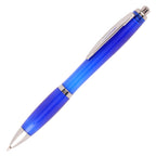 Branded Recycled PET Push Ball Pen with Metal Clip in ROYAL BLUE