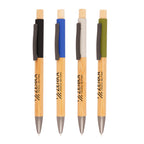 Branded Bamboo Ball Pen with Soft Feel Aluminium Upper Barrel