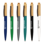 Branded Bamboo Ball Pen with Soft-Touch Barrel