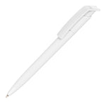 Branded Social Plastic Ball Pen with Jumbo Refill in WHITE