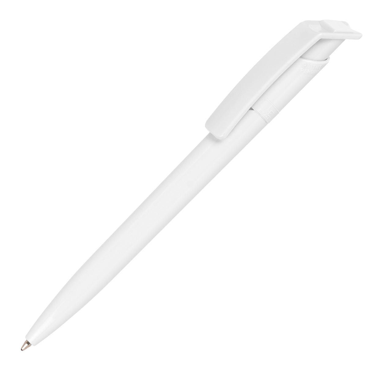 Branded Social Plastic Ball Pen with Jumbo Refill in WHITE