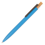 Branded Recycled Aluminium Ball Pen with Charity Donation in CYAN