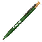Branded Recycled Aluminium Ball Pen with Charity Donation in GREEN
