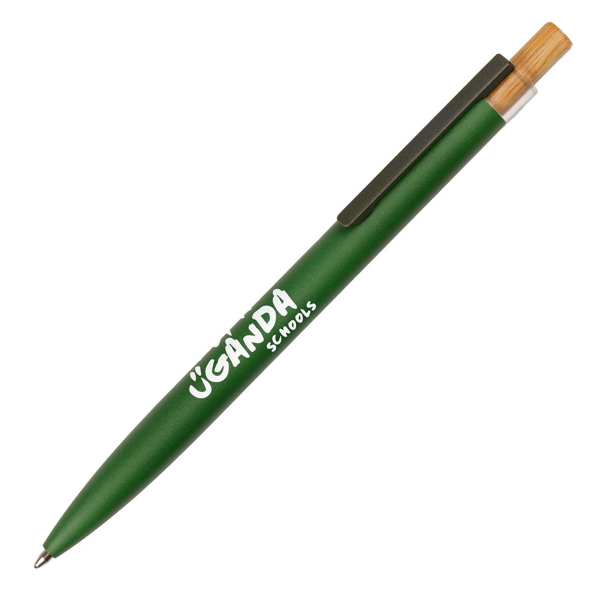 Branded Recycled Aluminium Ball Pen with Charity Donation in GREEN