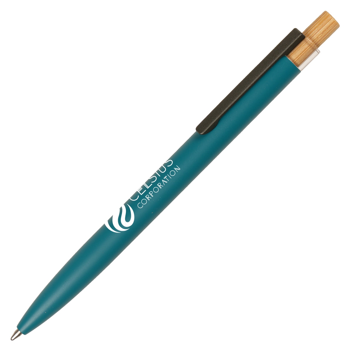 Branded Recycled Aluminium Ball Pen with Charity Donation in TEAL