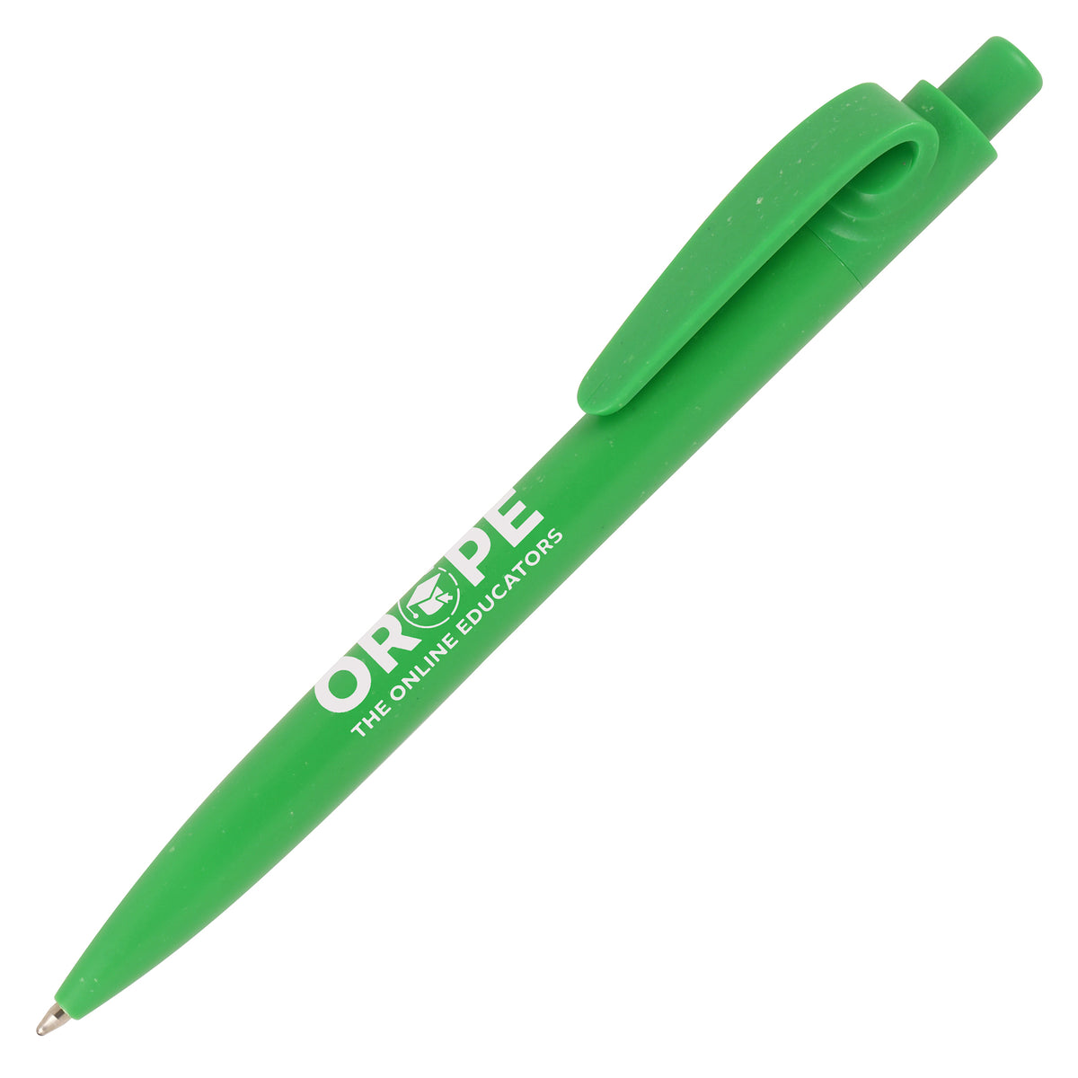 Branded Shell Waste and Recycled ABS Ball Pen in GREEN