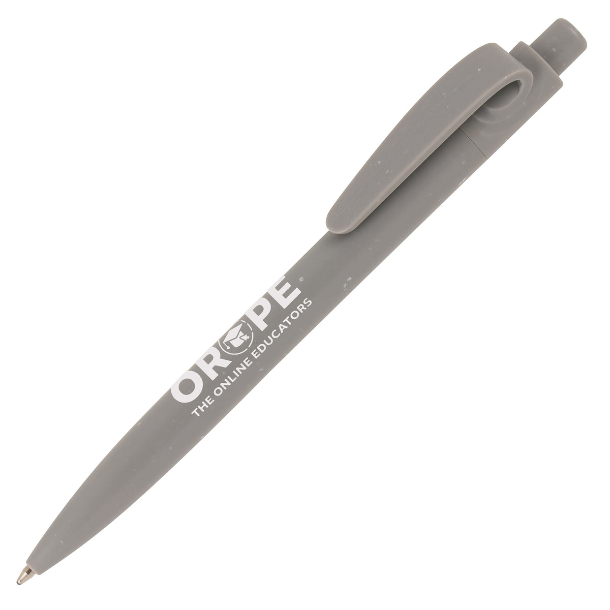 Branded Shell Waste and Recycled ABS Ball Pen in LIGHT GREY
