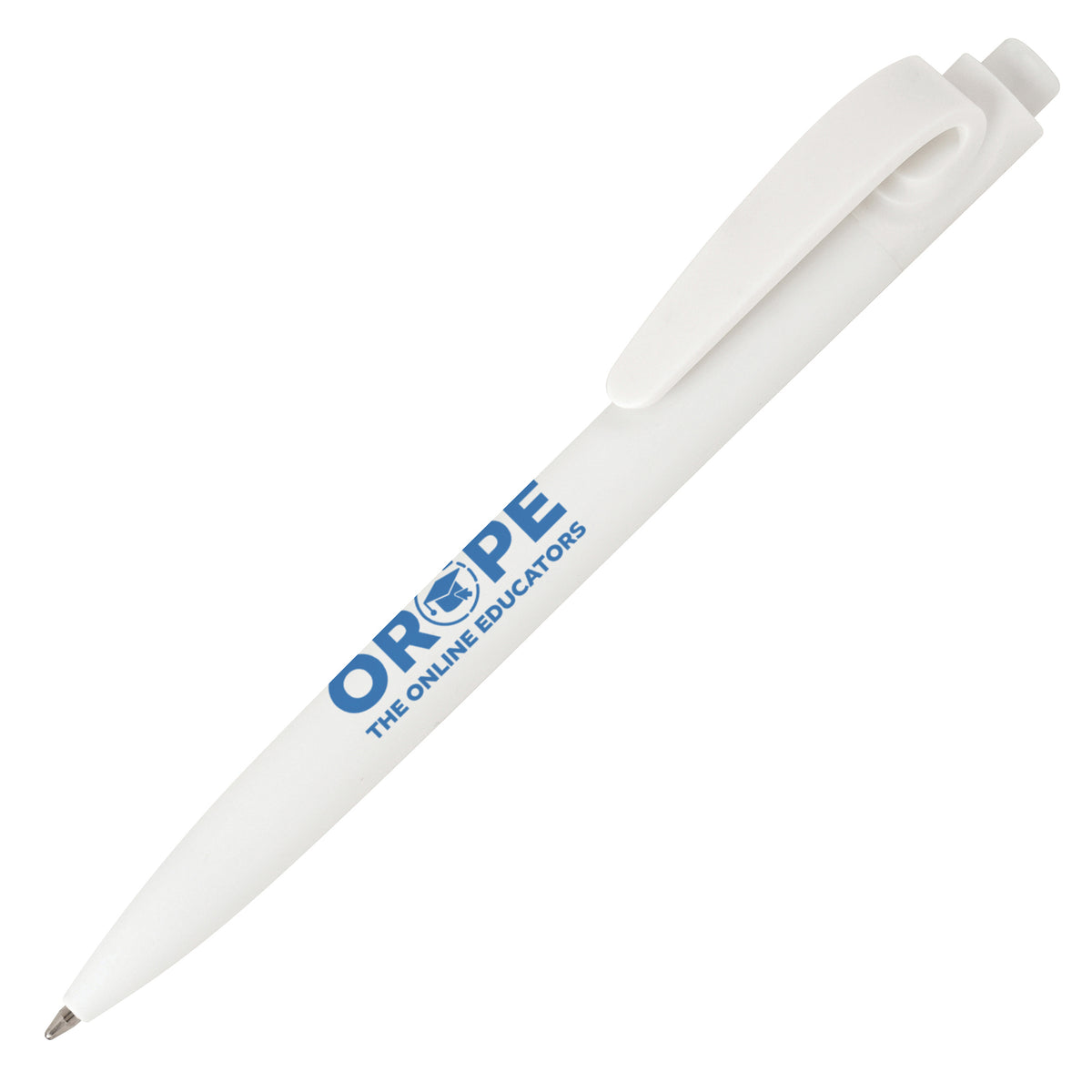 Branded Shell Waste and Recycled ABS Ball Pen in WHITE
