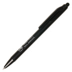 Branded Recycled Push-Action Ball Pen in BLACK