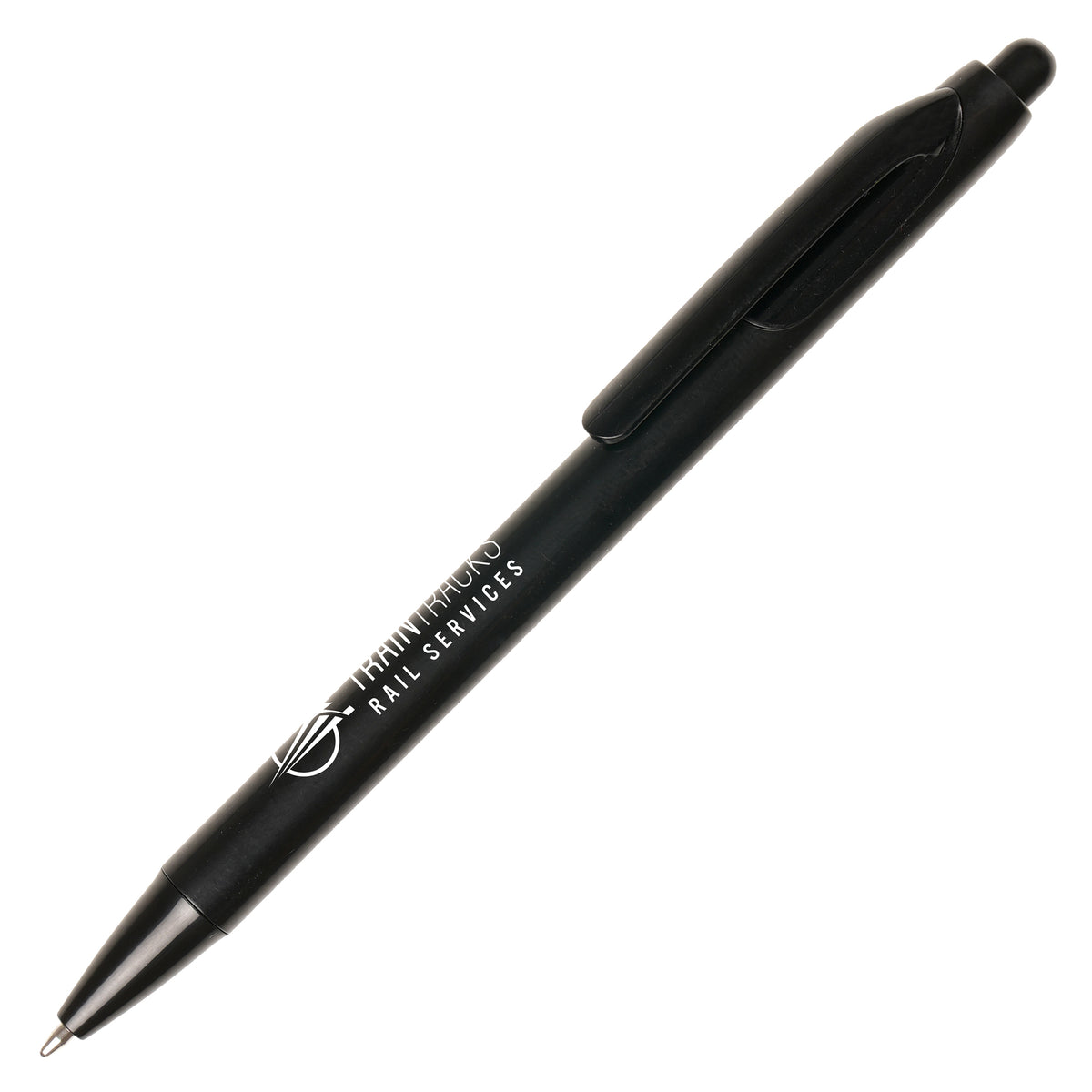 Branded Recycled Push-Action Ball Pen in BLACK