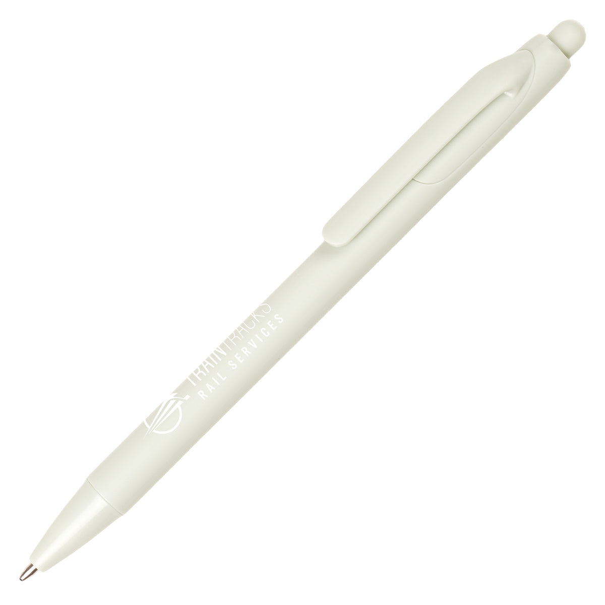Branded Recycled Push-Action Ball Pen in PASTEL GREEN