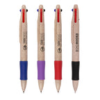 Branded Wheat Plastic 4 Colour Ink Ball Pen