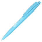 Branded Italian-Made RPET Push-Action Ball Pen in CYAN