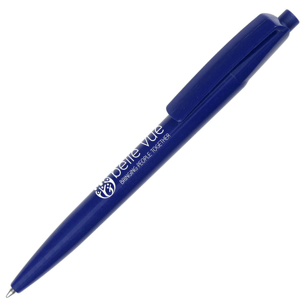 Branded Italian-Made RPET Push-Action Ball Pen in DARK BLUE