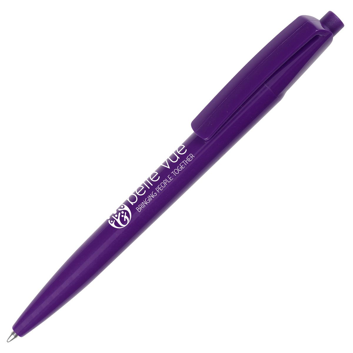 Branded Italian-Made RPET Push-Action Ball Pen in PURPLE