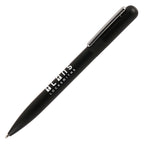 Branded Recycled Brass Twist Ball Pen with Chrome Clip in BLACK