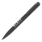 Branded Recycled Brass Twist Ball Pen with Chrome Clip in DARK GREY