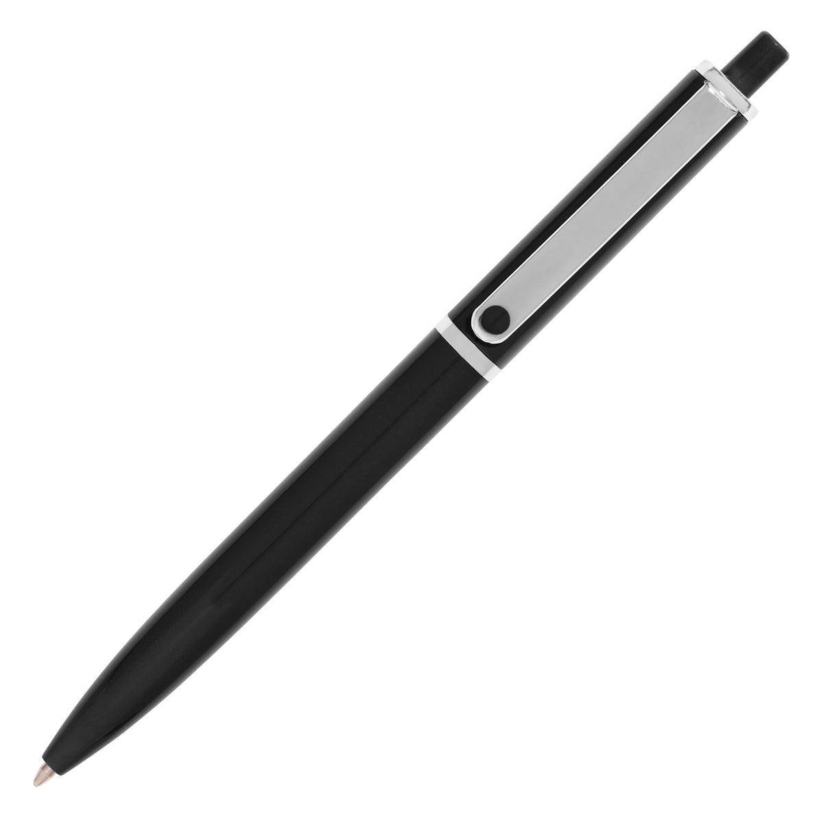 Branded Gloss Push Action Ball Pen with Metal Clip