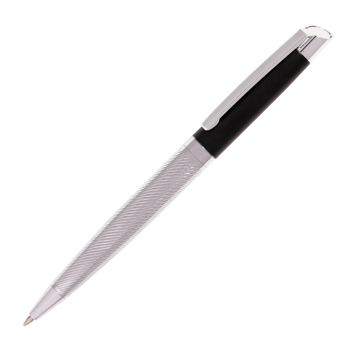 Branded Metal Twist Action Ball Pen with Spiral Barrel
