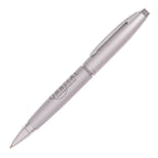 Branded Satin Metal Twist Action Ball Pen in SILVER