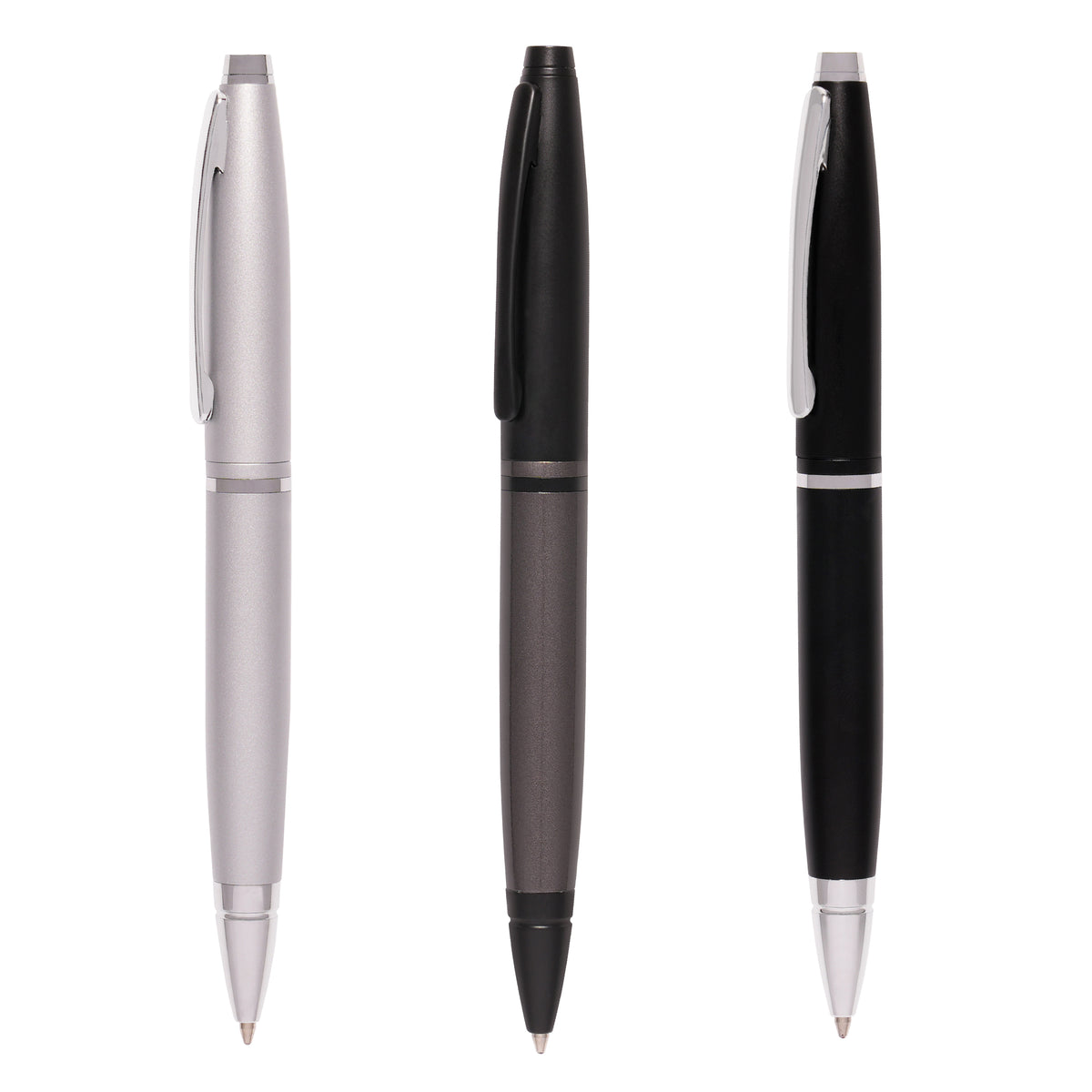 Branded Satin Metal Twist Action Ball Pen