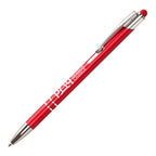 Branded Recycled Aluminium Stylus Ball Pen in RED