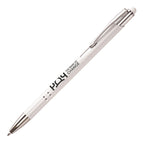 Branded Recycled Aluminium Stylus Ball Pen in WHITE