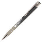 Branded Recycled Aluminium Ombre Ball Pen with Metal Clip in BLACK