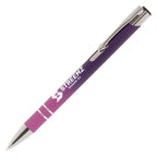 Branded Recycled Aluminium Ombre Ball Pen with Metal Clip in PURPLE