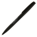 Branded Aluminium Ball Pen with Black Clip and Nose Cone in BLACK