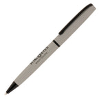 Branded Aluminium Ball Pen with Black Clip and Nose Cone in GREY