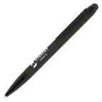 Branded Black Soft Feel Metal Stylus Ball Pen in BLACK