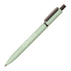 Branded Pastel Soft Feel Recycled Aluminium Ball Pen in PASTEL GREEN