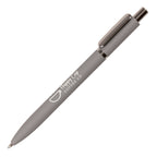 Branded Pastel Soft Feel Recycled Aluminium Ball Pen in PASTEL GREY