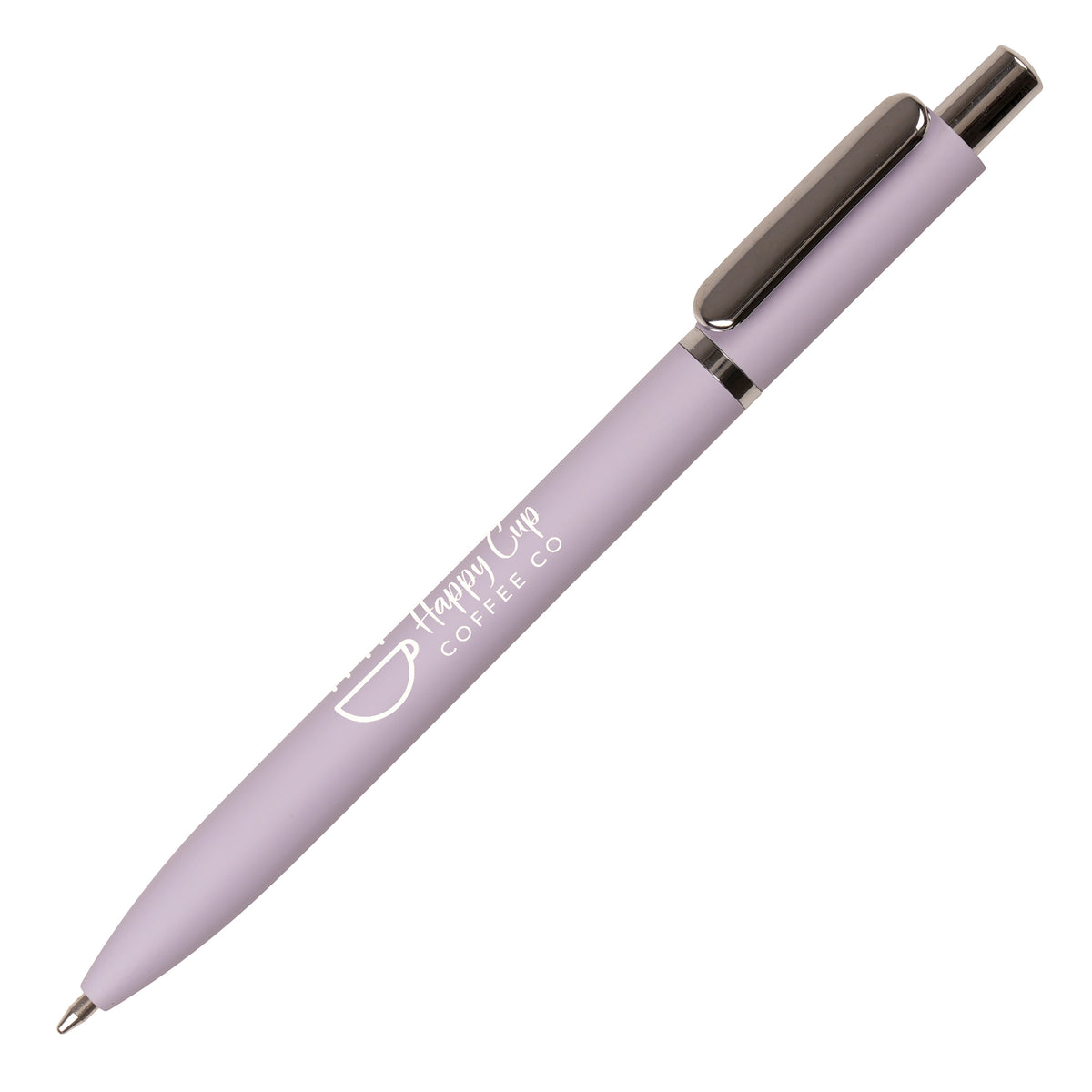 Branded Pastel Soft Feel Recycled Aluminium Ball Pen in PASTEL PURPLE