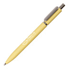 Branded Pastel Soft Feel Recycled Aluminium Ball Pen in PASTEL YELLOW