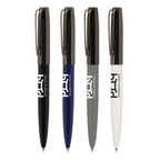 Branded Stainless Steel Ball Pen with Gunmetal Top