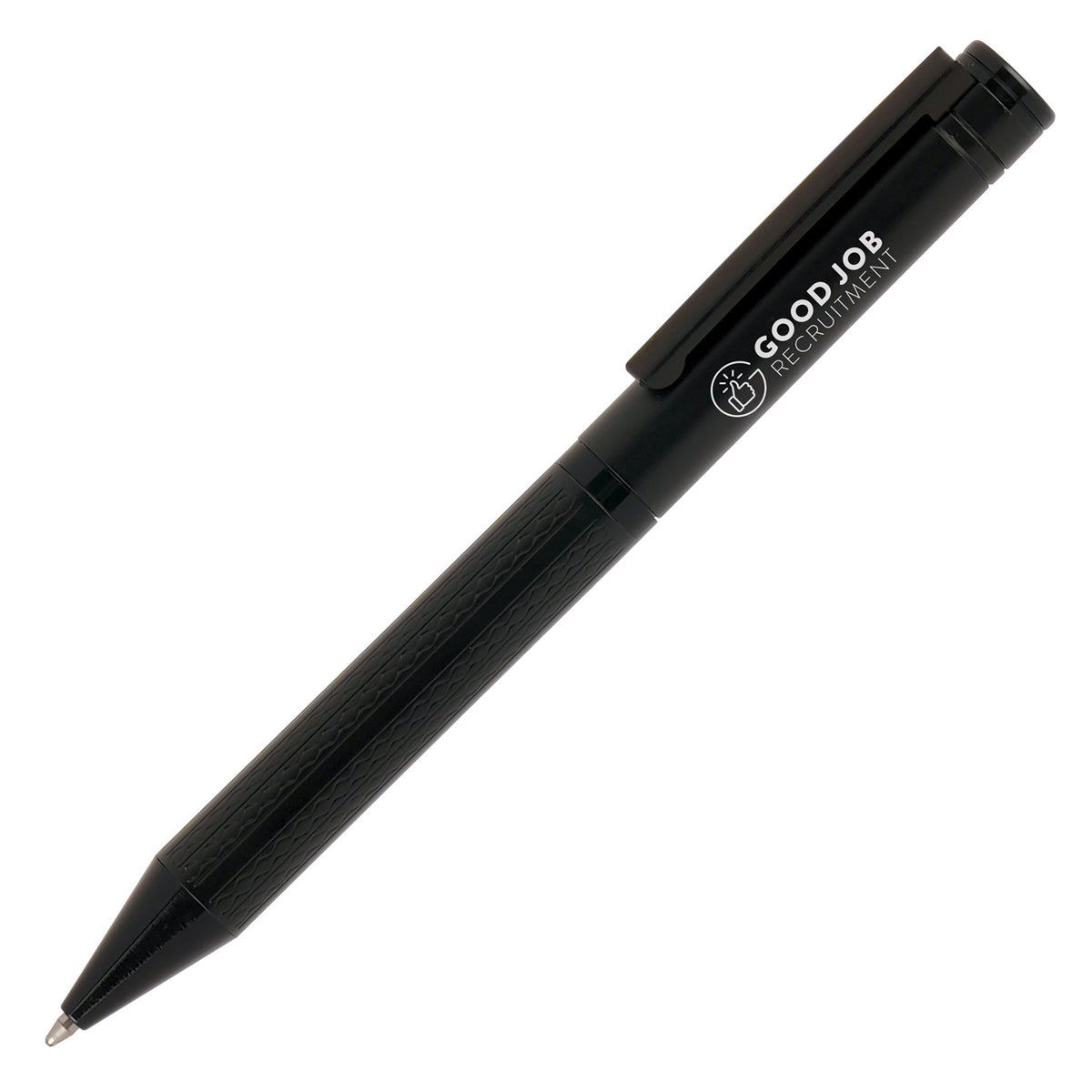 Branded Black Track Pattern Brass Ball Pen