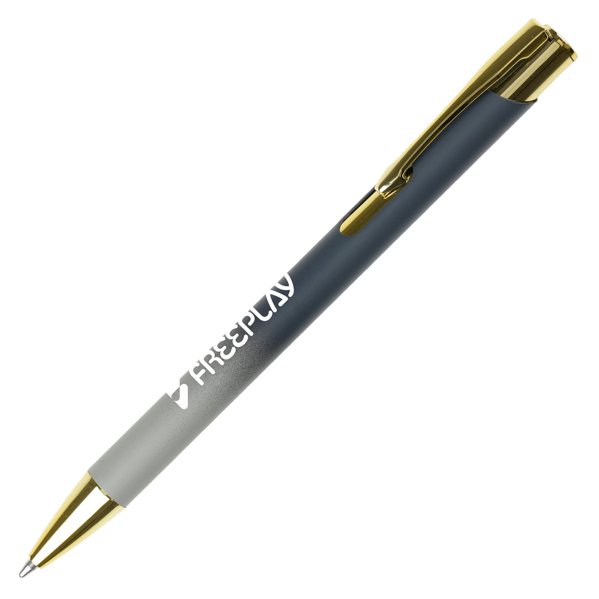 Branded Aluminium Ombre Ball Pen with Gold Trim