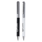 Branded Glossy Ball Pen with Hinged Clip and Chrome Trim