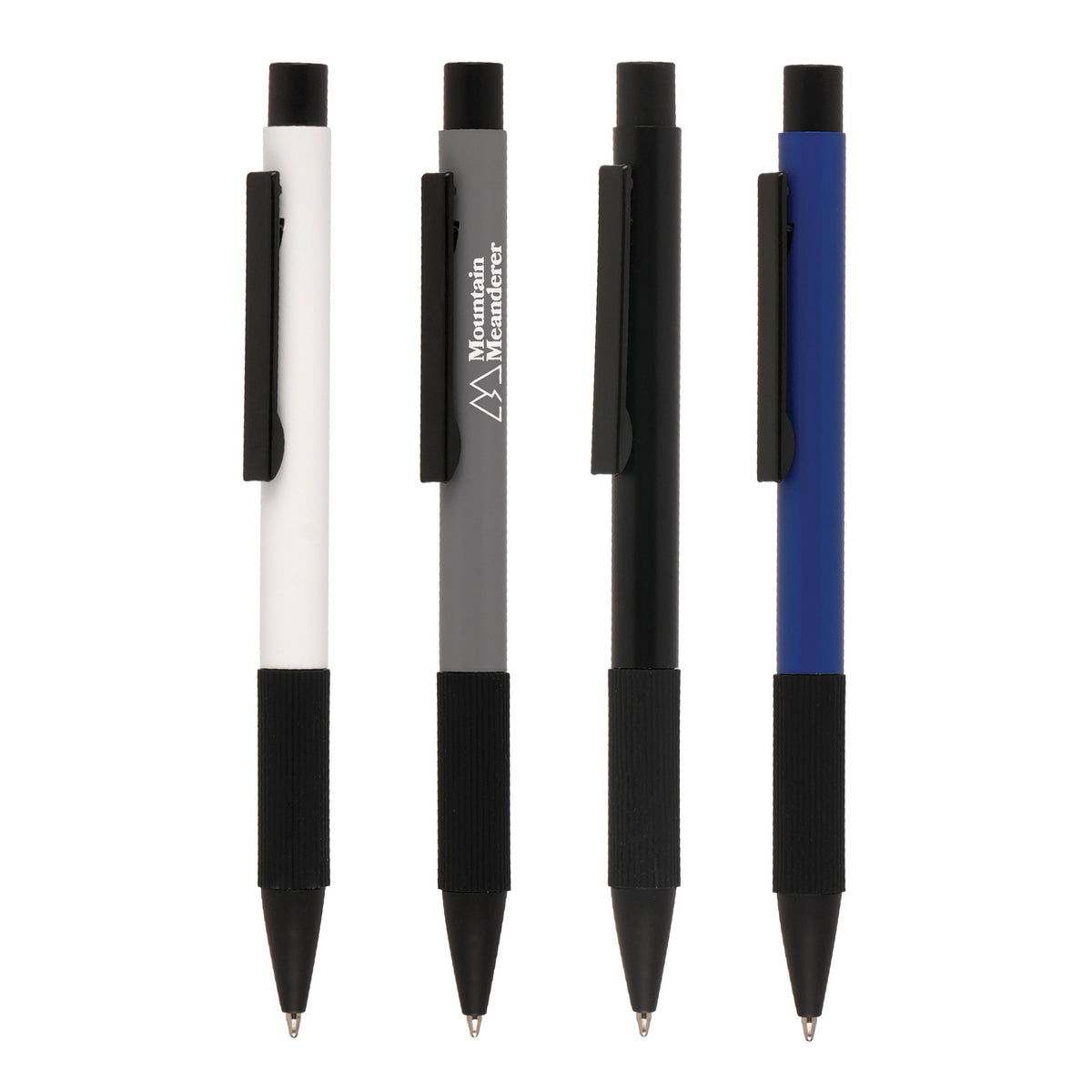 Branded Recycled Aluminium Ball Pen with Silicone Grip