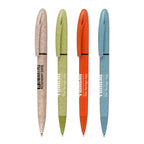 Branded Wheat Plastic Twist Ball Pen with Highlighter