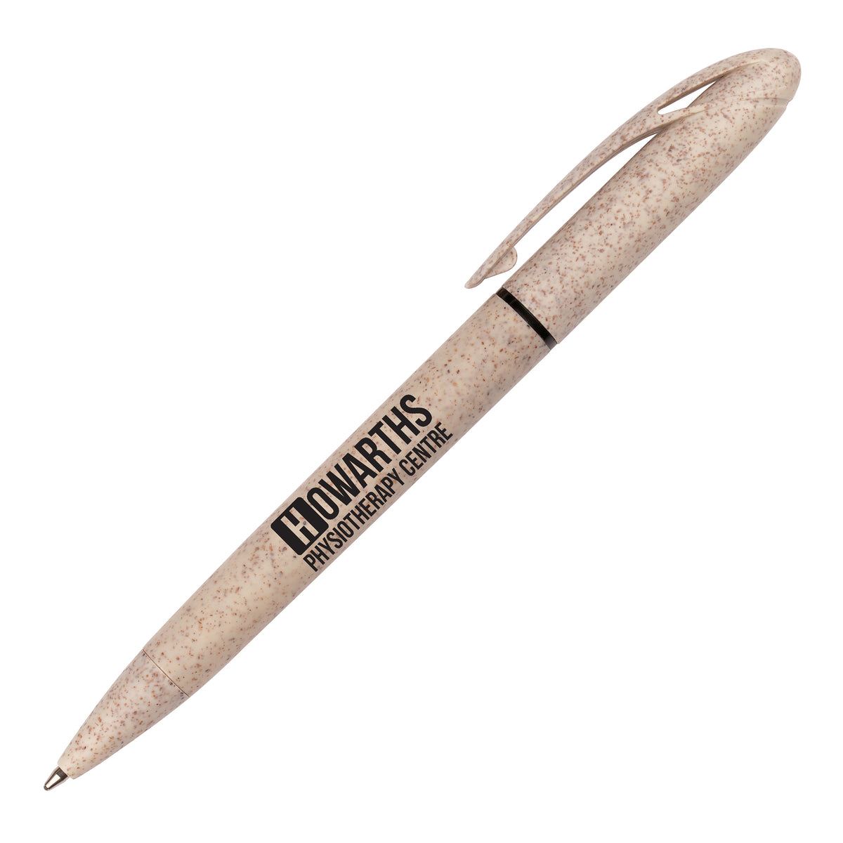 Branded Wheat Plastic Twist Ball Pen with Highlighter
